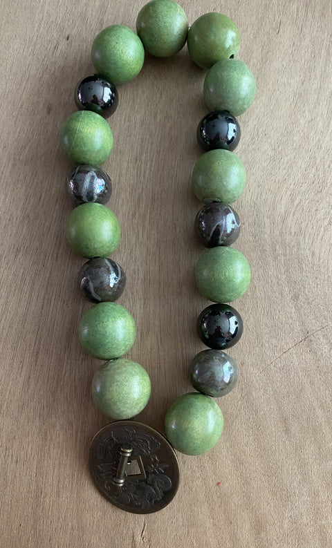 Handgemaakt ketting met Chinese munt als sluiting
