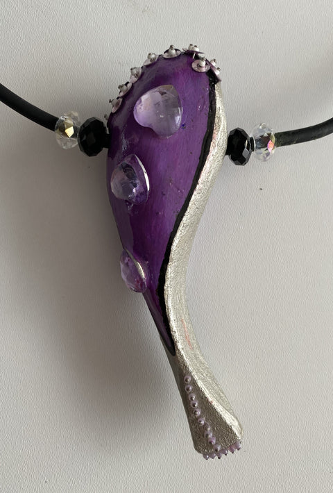 Ketting met handgemaakte oasis hanger ( veder licht)
