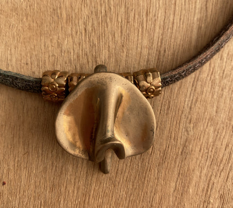 Ketting met handgemaakte koperen hanger