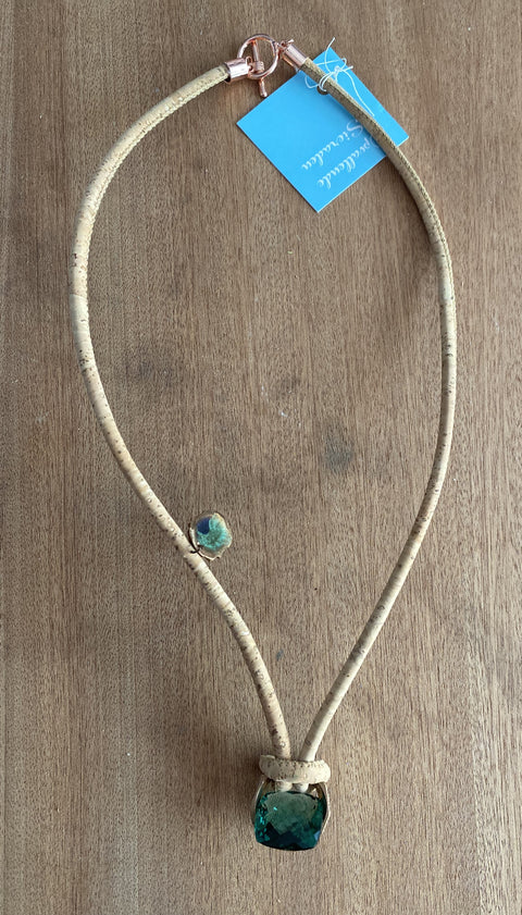 Koperen ketting met grote aventurijn