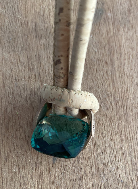 Koperen ketting met grote aventurijn