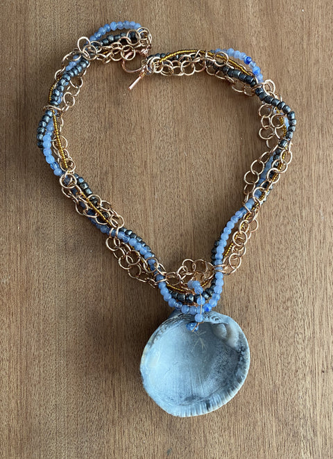 Leuke zomerse unieke handgemaakte ketting met schelp hanger