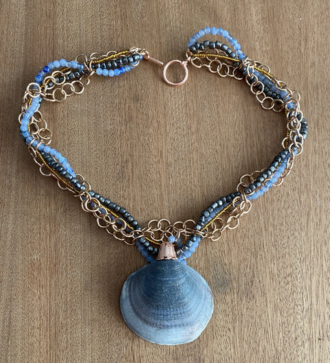 Leuke zomerse unieke handgemaakte ketting met schelp hanger