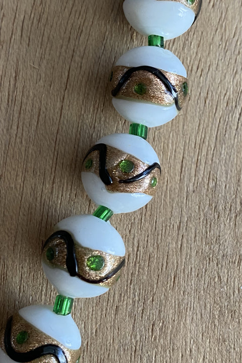 Vintage ketting met lampwork kralen